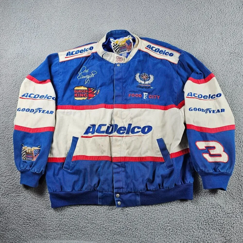 Vintage Jeff Hamilton Dale Earnhardt Jr Jacket Mens 2XL #3 Distressed Nascar 90s